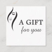 シンプル白ミニマル黒美しいサロンギフト 割引カード (正面)