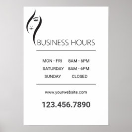 シンプル白ミニマル黒美しいサロンポスター ポスター