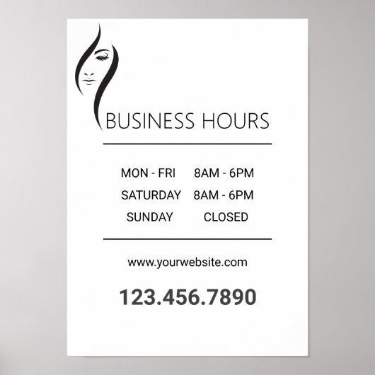 シンプル白ミニマル黒美しいサロンポスター ポスター (正面)