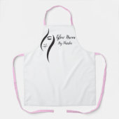 シンプル白ミニマル黒美しいサロン エプロン (正面)