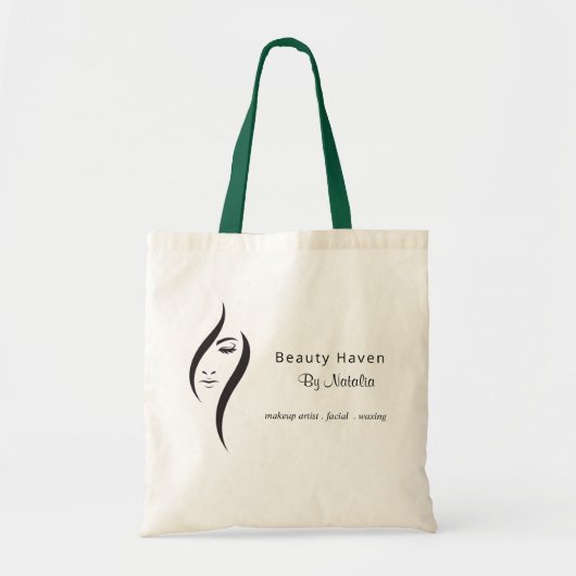 シンプル白ミニマル黒美しいサロン トートバッグ (正面)