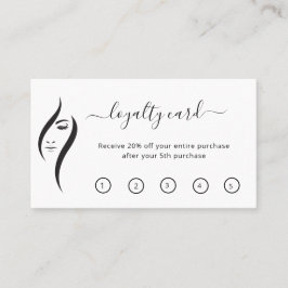 シンプル白ミニマル黒美しいサロン ロイヤリティカード