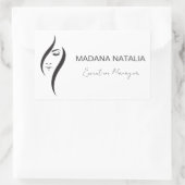 シンプル白ミニマル黒美しいサロン 長方形シール (バッグ)