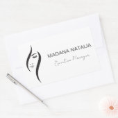 シンプル白ミニマル黒美しいサロン 長方形シール (封筒)