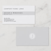 シンプル白モダンとライトグレーSEOスペシャリスト 名刺 (正面/裏面)