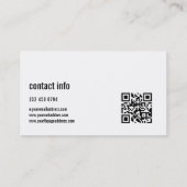 シンプル白モダンと黒の挨拶 名刺 (裏面)