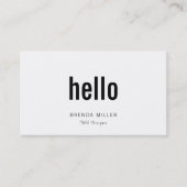シンプル白モダンと黒の挨拶 名刺 (正面)