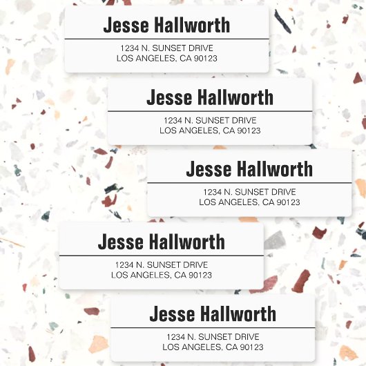 シンプル白モダンと黒の防水アドレス ラベル