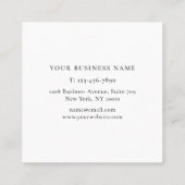 シンプル白モダンにボホワイルドフラワーズ スクエア名刺 (裏面)