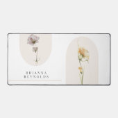 シンプル白モダンにボホワイルドフラワーズ デスクマット (正面)