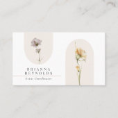 シンプル白モダンにボホワイルドフラワーズ 名刺 (正面)