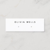 シンプル白モダンイヤリングディスプレイミニ スキニー名刺 (正面)