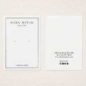 シンプル白モダンイヤリング表示カード (正面&裏面)