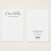 シンプル白モダンイヤリング表示カード (正面&裏面)