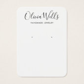 シンプル白モダンイヤリング表示カード (正面)