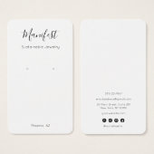 シンプル白モダンイヤリング表示カード (正面&裏面)