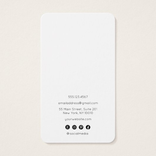 シンプル白モダンイヤリング表示カード (裏面)