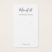 シンプル白モダンイヤリング表示カード (正面)