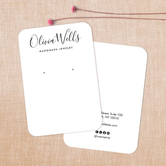 シンプル白モダンイヤリング表示カード