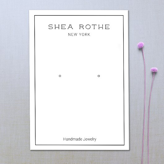 シンプル白モダンイヤリング表示カード