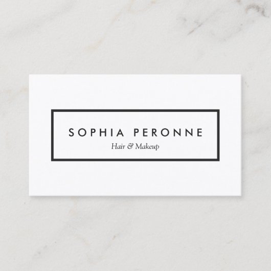 シンプル白モダンエステティシャン・メイクアップアーティスト 名刺 (正面)
