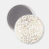 シンプル白モダンシックフェイク金ゴールドプリント マグネット (正面/裏面)