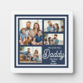 シンプル白モダンネイビーブルー愛するパパ フォトプラーク (正面)