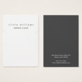 シンプル白モダンネックレスイヤリングディスプレイカード (正面&裏面)