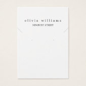 シンプル白モダンネックレスイヤリングディスプレイカード (正面)