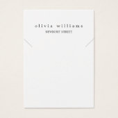 シンプル白モダンネックレスブレスレットディスプレイカード (正面)