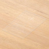 シンプル白モダンフローラモノグラ結婚ム澄んズ アクリル招待状 (レイダウン)