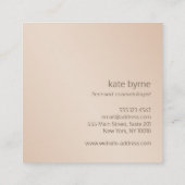 シンプル白モダンプロフェッショナルバラ金ゴールド戻る スクエア名刺 (裏面)