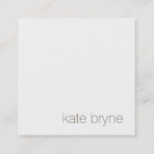 シンプル白モダンプロフェッショナルバラ金ゴールド戻る スクエア名刺 (正面)
