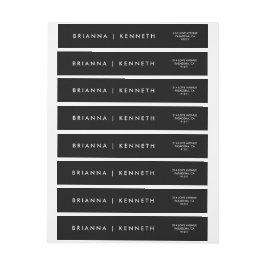 シンプル白モダンレタリング結婚の ラップアラウンドラベル