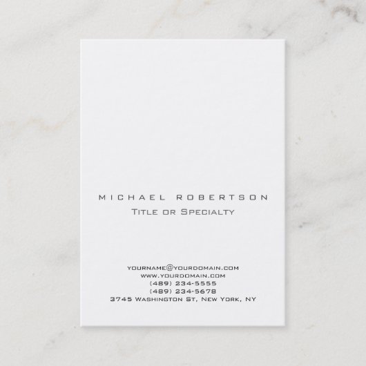 シンプル白モダン太の大きな名刺 名刺 (正面)