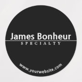 シンプル白モダン文字オン黒い防水 ラベル (デザイン1)