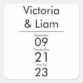 シンプル白モダン結婚式招待状スクエア スクエアシール