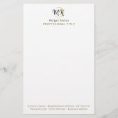 シンプル白モダン金ゴールドエレガントテンプレート 便箋 (正面)