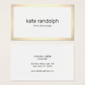 シンプル白モダン金ゴールド縁ど (正面&裏面)