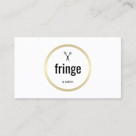シンプル白モダン金ゴールド美容師サロン 名刺