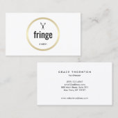 シンプル白モダン金ゴールド美容師サロン 名刺 (正面/裏面)