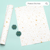 シンプル白モダン金ゴールド雪片エレガント 薄葉紙