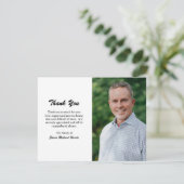 シンプル白モダン黒の写真葬儀 サンキューカード (スタンド正面)