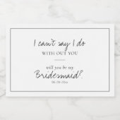 シンプル白モダン黒の花嫁の提案 スパークリングワインラベル (シングルラベル)