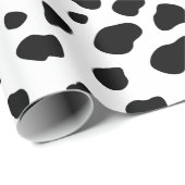 シンプル白モダン黒プリント模様 ラッピングペーパー (ロールコーナー)