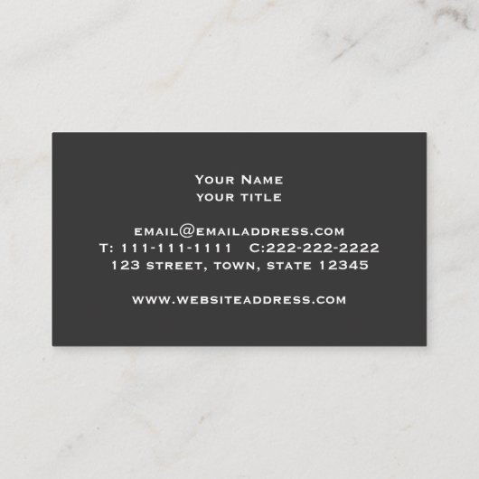 シンプル白モダン黒象の模様 名刺 (裏面)