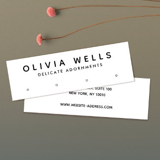 シンプル白モダン4穴スタッドイヤリングディスプレイ スキニー名刺