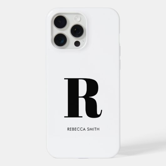シンプル白モノグラモダンム iPhoneケース (裏面)