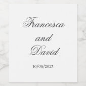 シンプル白ラベル付きワ結婚イン ワインラベル (シングルラベル)