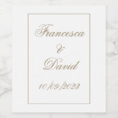 シンプル白ラベル付きワ結婚イン ワインラベル (シングルラベル)